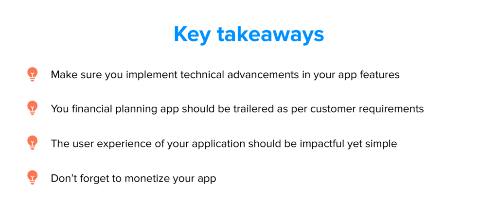 Key takeaways of how to build a personal finance app