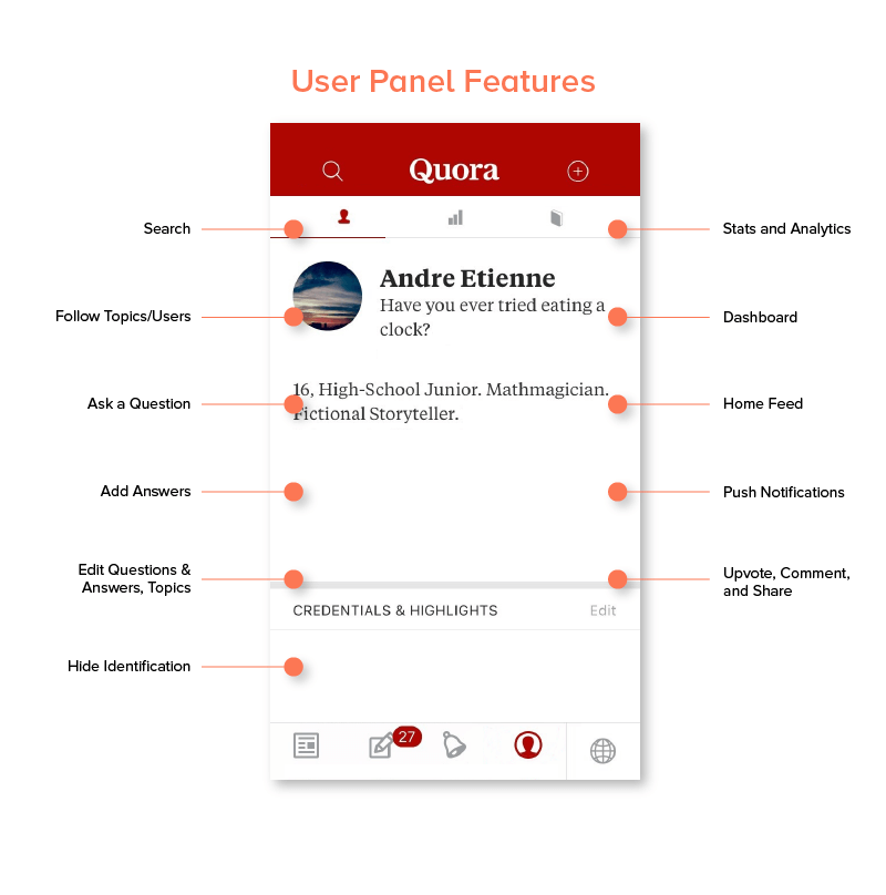 User panel features