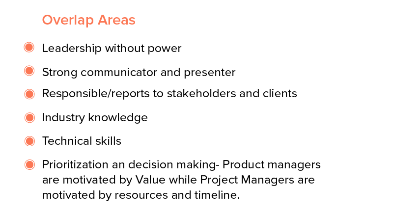 Where do Product and Project Managers overlap