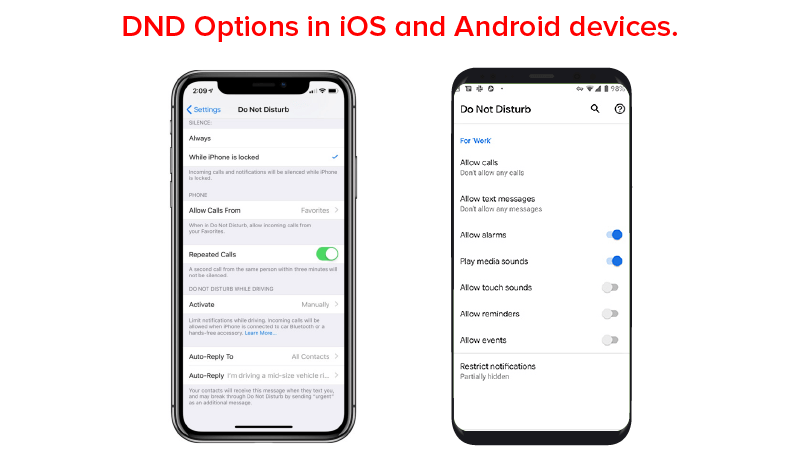 DND Options in ios and android devices